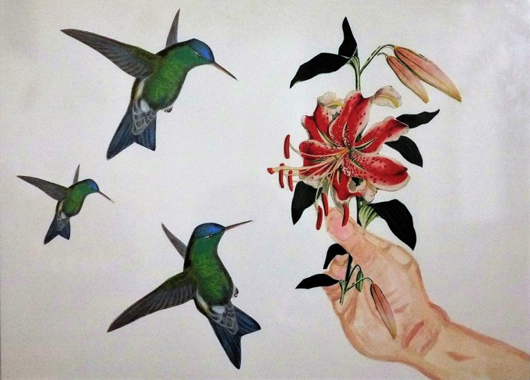 Afsoon - Hands and Humming Bird